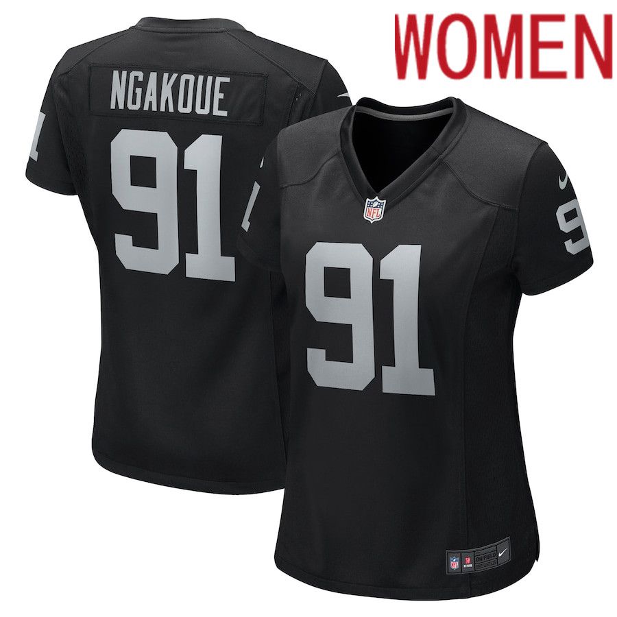 Women Oakland Raiders #91 Yannick Ngakoue Nike Black Game NFL Jersey->women nfl jersey->Women Jersey